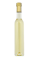 Olej lniany. Izolowany na białym tle, ze ściezką