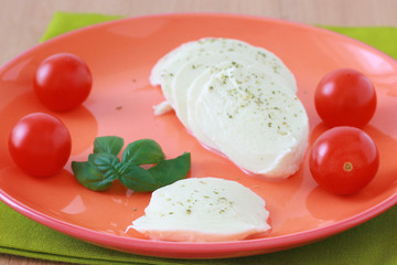 Toasts with cheese mozzarella
