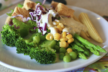 serving of healthy vegetables salad