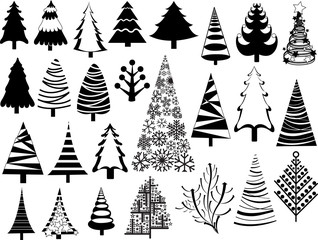 Christmas Trees Silhouettes Collection - 33904689
