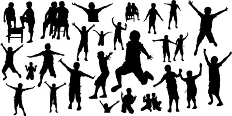 Happy Kids Silhouettes