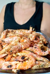 crayfishes cooked on the grill