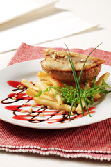 Pan fried fish fillet and fries