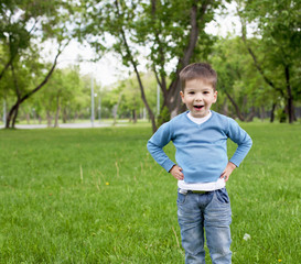 Portrait of a little boy outdoors