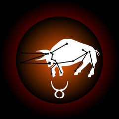 bull zodiac sign vector
