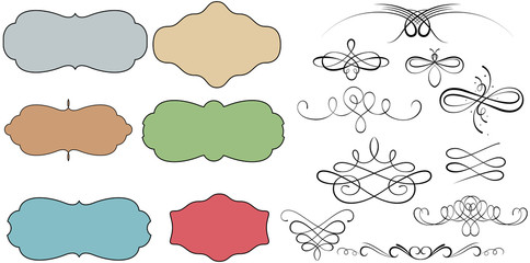 Vignette Frame Banners n Swirl Design Elements