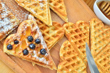 Waffles with blueberries