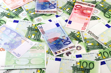 Obraz na płótnie Canvas Euro banknotes backgraund