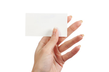 In the women 's hand card