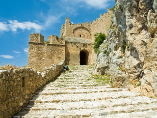 Gate of Acrocorinth fortress in Greece