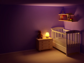 baby room at night