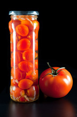tomatoes  canned in glass jars