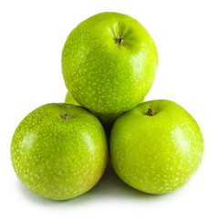 Pyramid from green apples