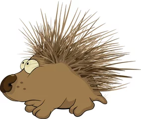 Fotobehang Small hedgehog. Cartoon © liusa
