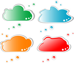set of paper speech bubble isolated on white