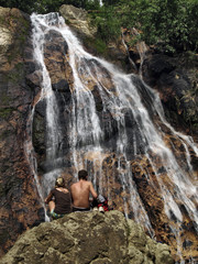 Lover at Waterfall