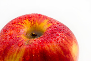 Red apple with drops