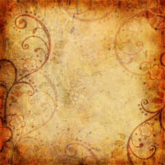 Vintage background with flower and leaf