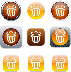 Dustbin orange app icons.