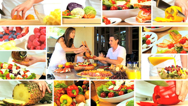 Montage of Healthy Lifestyle Eating
