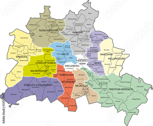 "Berlin, Bezirke, Ortsteile" Stockfotos und lizenzfreie Vektoren auf