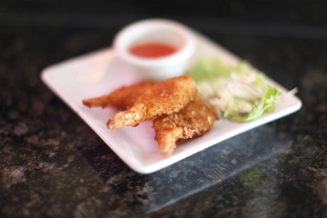 Coconut battered shrimp as an appetizer