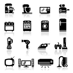 Icons set home appliances