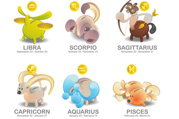 Libra, Scorpio, Sagittarius, Capricorn, Aquarius, Pisces