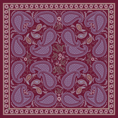 Burgundy Paisley Kerchief  Design
