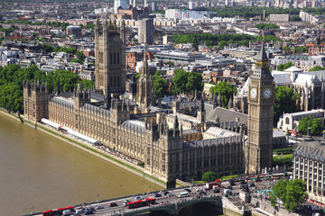 House of Parliament with Big Ben tower in London view from Londo