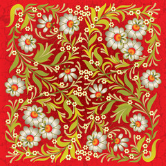 abctract grunge background with floral ornament