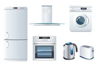 Vector set of home appliances icons