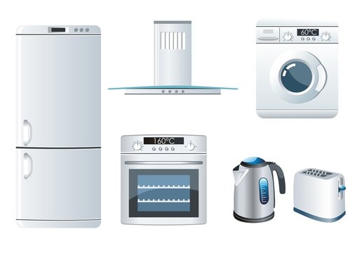 Vector set of home appliances icons