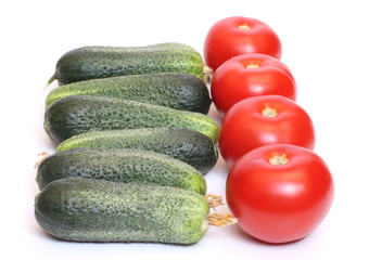 Tomato and cucumber