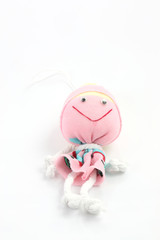 Handmade doll isolated in white background