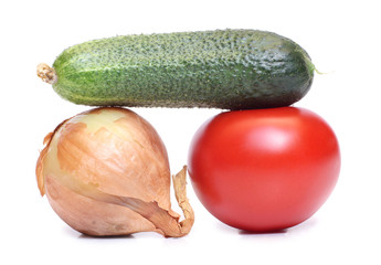Vegetables on white background