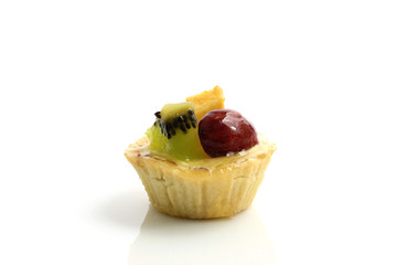 Mini fruit tart isolated in white background