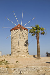 Ancient windmill in Rhodes