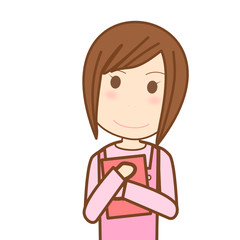 レシピを持つ主婦