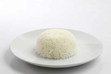 Bowl of Rice on White Background