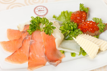 appetizer with smoked salmon