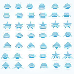 Vector banner and ribbons set