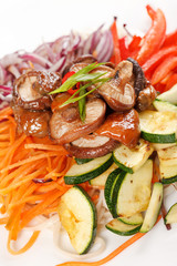 meat with vegetables and noodles