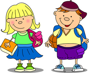 милые школьники и школьницы, школа элементы