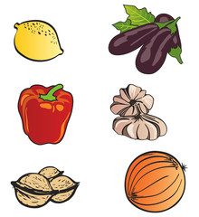 Ensemble d'Icones Fruits et Légumes