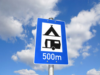 Schild Zelt- und Campingplatz