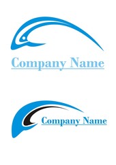 Fototapeta na wymiar Niebieskie logo ryby