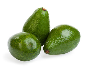 Group avocado isolated on a white background