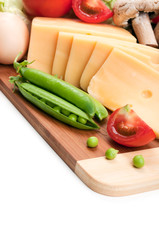 fresh vegetables on a board