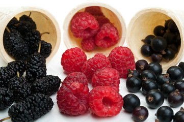 blueberries and raspberry